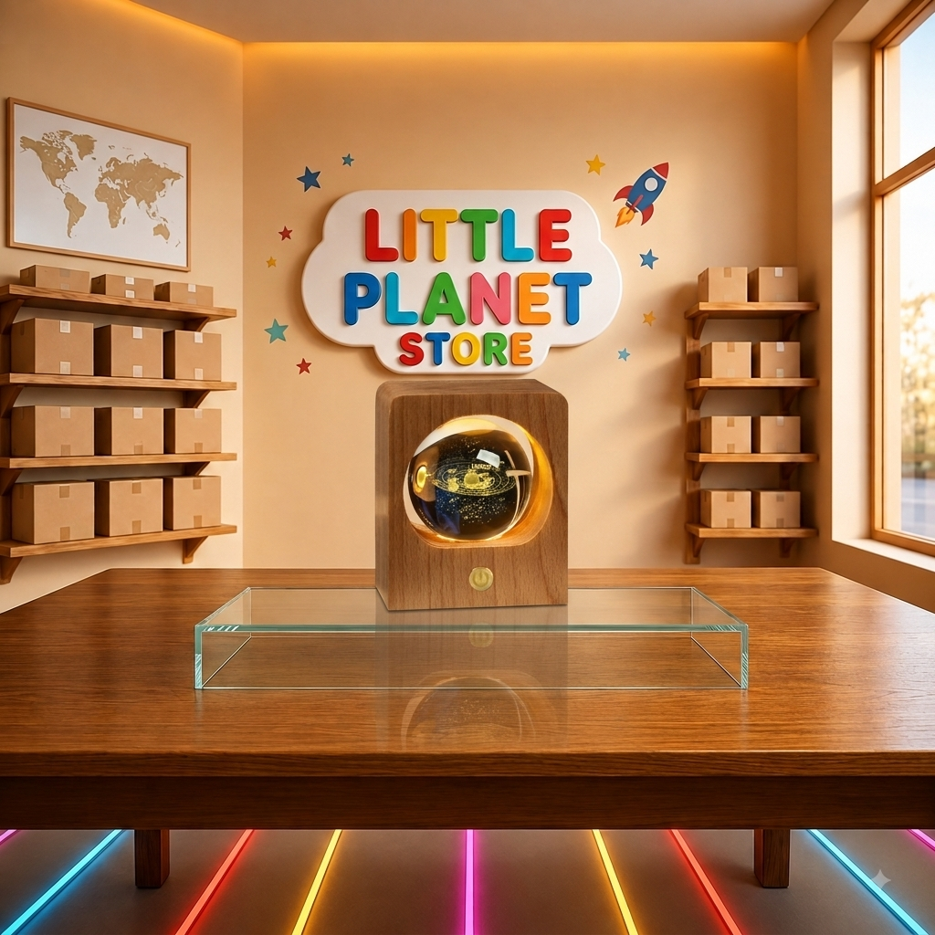Lámpara de Noche LED Mágica con Esfera de Cristal 3D