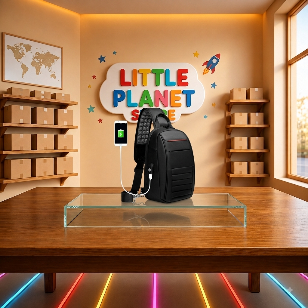 Mochila/Bandolera antirrobo juvenil Carga USB, Impermeable.