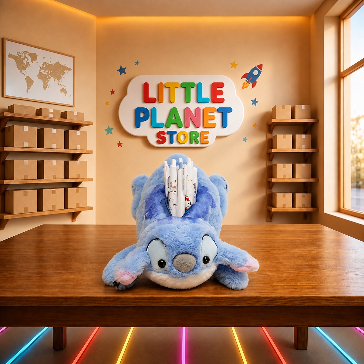 Stitch-Estuche Portalápices Peluche Azul | Little Planet