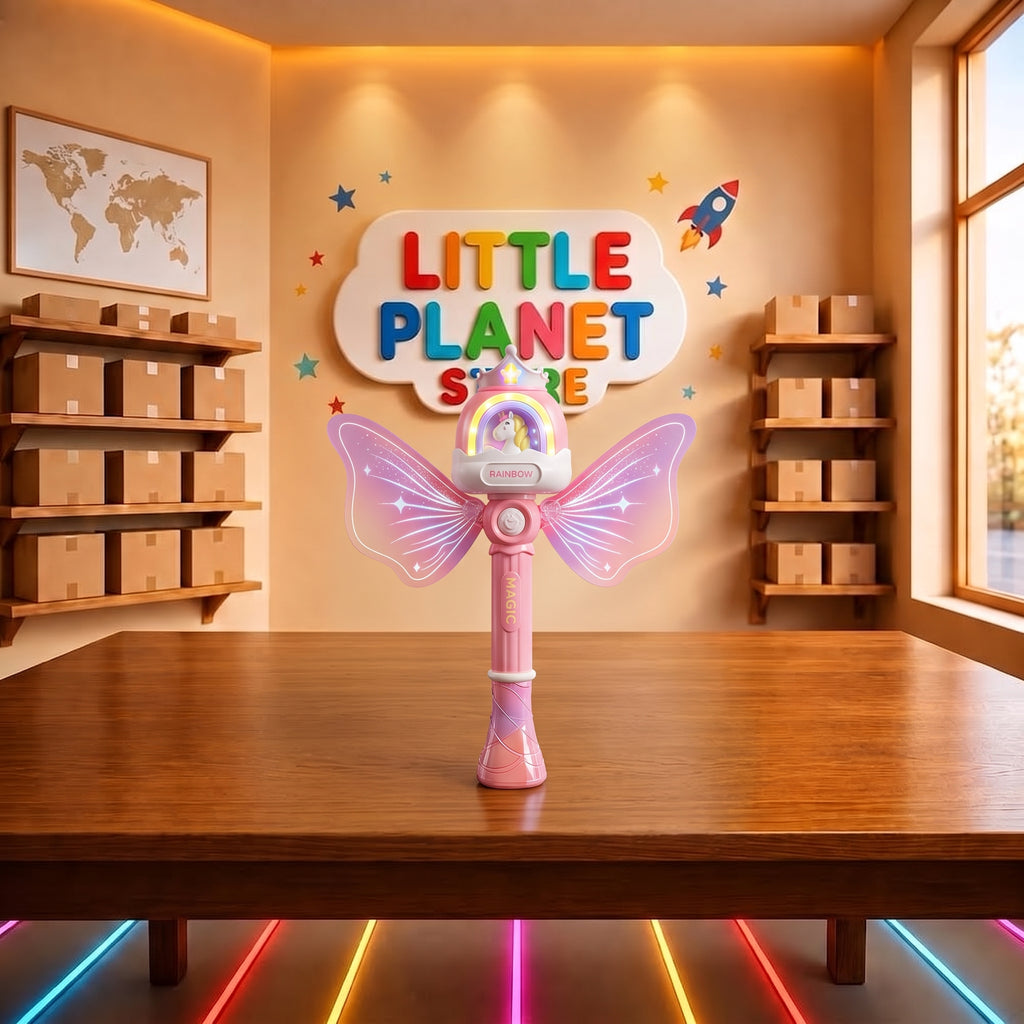 Varita Mágica de Burbujas Automática Pony Angel | Luces LED y Música