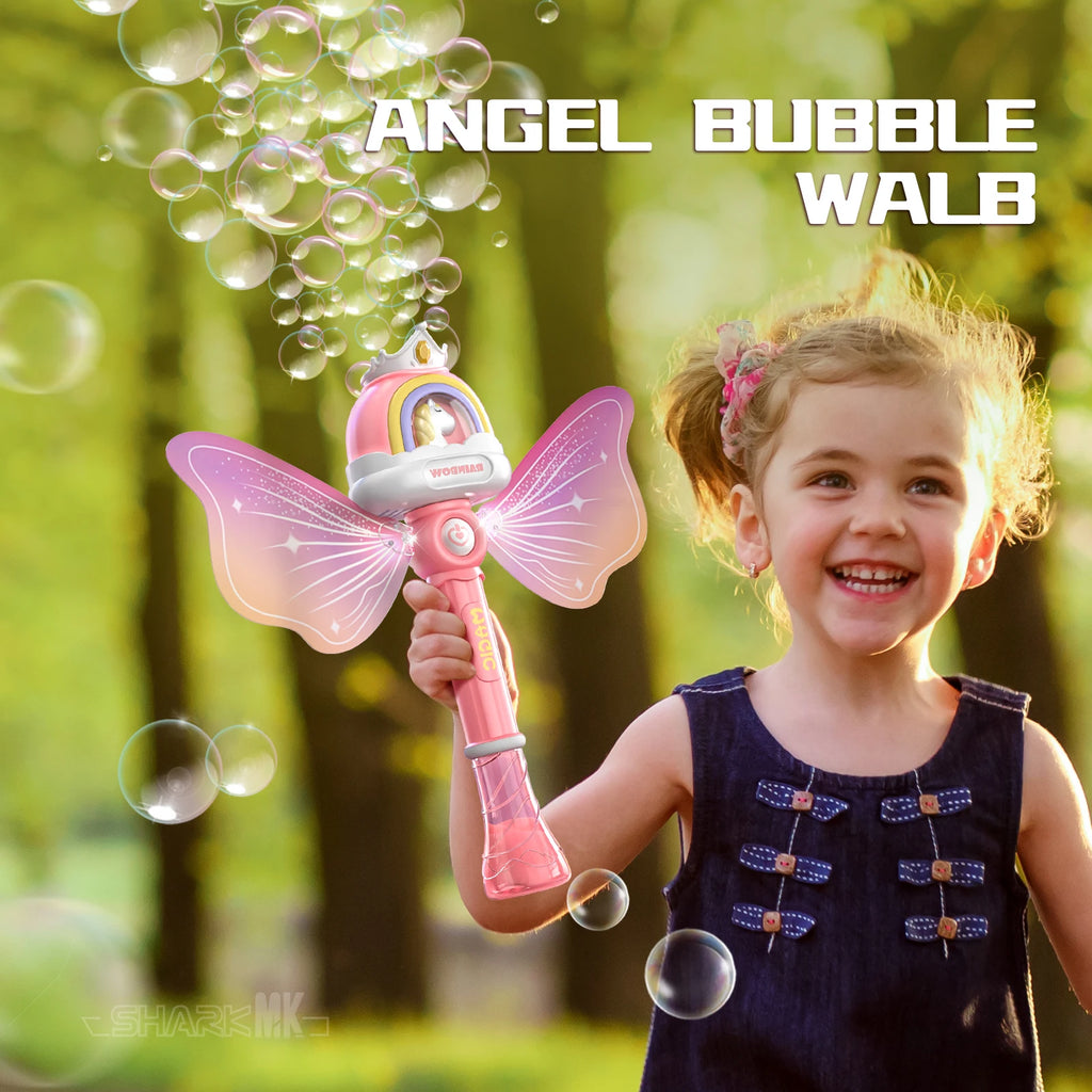 Varita Mágica de Burbujas Automática Pony Angel | Luces LED y Música