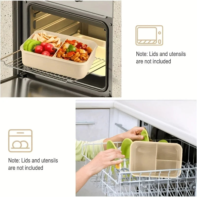 Fiambrera Bento Térmica con Compartimentos y Cubiertos 1250 ml